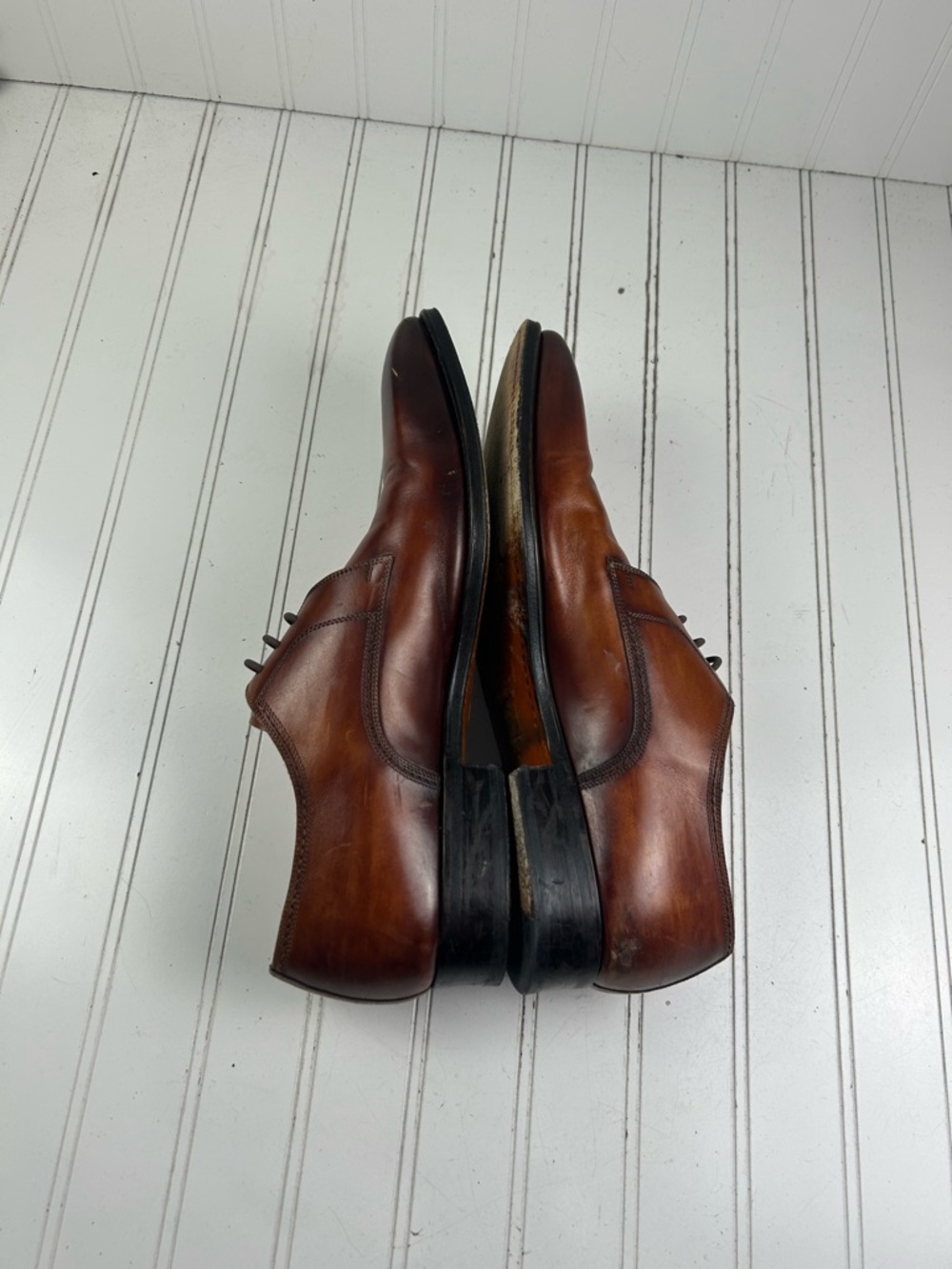 Magnanni Andros Brown Leather Lace-Up Derby Loafers Menโs Size 12 $625 - Picture 9 of 11